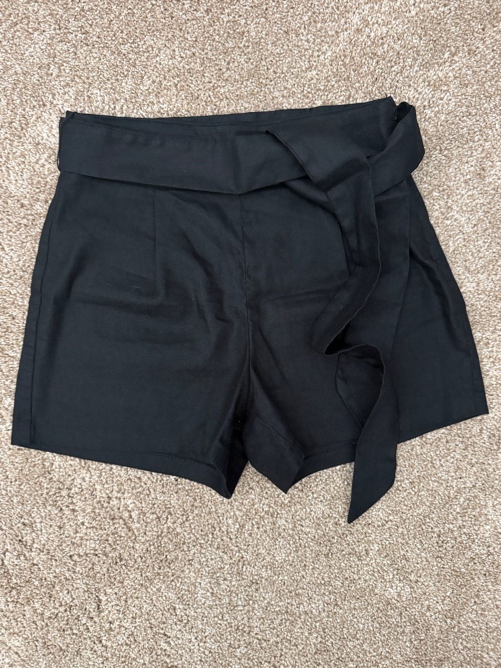 Express Black High-Waist Tie-Belt Women's Shorts
